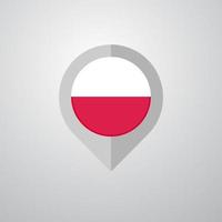 puntero de navegación de mapa con vector de diseño de bandera de polonia