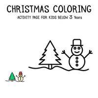 Christmas Coloring Actvity Book For Kids Below 3 Years vector