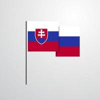vector de diseño de bandera ondeante de eslovaquia