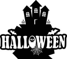 diseño de halloween con tipografía y vector de fondo blanco