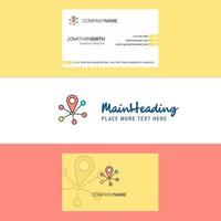 Beautiful Map pointer Logo and business card vertical Design Vector