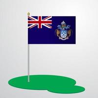 Tristan da Cunha Flag Pole vector