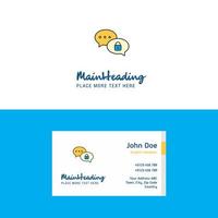 Flat Secure chat Logo and Visiting Card Template Busienss Concept Logo Design vector