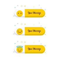 Emoji with your message design vector