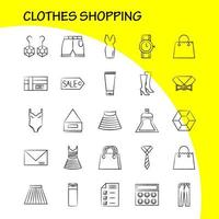compras de ropa iconos dibujados a mano establecidos para infografías kit uxui móvil y diseño de impresión incluyen vestido vestido damas prendas abrigo trajes prendas paños vector eps 10