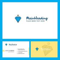 Diamond Logo design with Tagline Front and Back Busienss Card Template Vector Creative Design