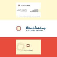 Beautiful Processor Logo and business card vertical Design Vector