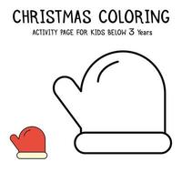 Libro de actividades navideñas para colorear para niños menores de 3 años vector