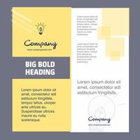 Idea Company Brochure Title Page Design Company profile annual report presentations leaflet Vector Background