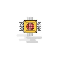 Flat Processor Icon Vector