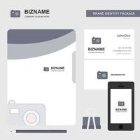 Camera Business Logo File Cover Visiting Card and Mobile App Design Vector Illustration