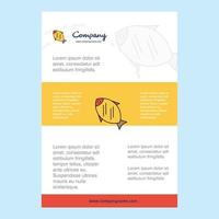 Template layout for Fish comany profile annual report presentations leaflet Brochure Vector Background