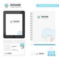 Cloud with smart phone Business Logo Tab App Diary PVC Employee Card and USB Brand Stationary Package Design Vector Template