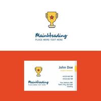 Flat Trophy Logo and Visiting Card Template Busienss Concept Logo Design vector