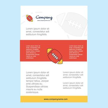 diseño de plantilla para el perfil de la empresa de la pelota de rugby presentaciones de informes anuales folleto folleto antecedentes vectoriales vector