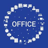 Office Icon Set Infographic Vector Template