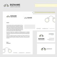 Hand cuffs Business Letterhead Envelope and visiting Card Design vector template