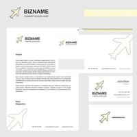 Aeroplane Business Letterhead Envelope and visiting Card Design vector template