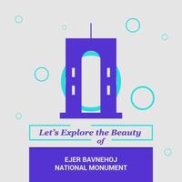 exploremos la belleza del monumento nacional ejer bavnehoj dinamarca hitos nacionales vector