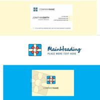 Beautiful Giftbox Logo and business card vertical Design Vector