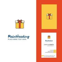 Giftbox Creative Logo and business card vertical Design Vector