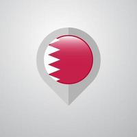 Map Navigation pointer with Bahrain flag design vector