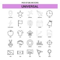 Universal Line Icon Set 25 Dashed Outline Style vector