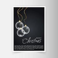 Christmas card design with elegant design and black background vector