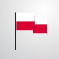 Poland waving Flag design vector