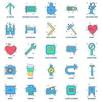 25 Business Concept Mix Flat Color Icon set vector