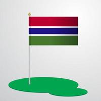 Gambia Flag Pole vector