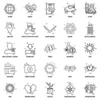 25 conjunto de iconos de línea de mezcla de concepto de negocio vector