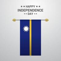 Nauru Independence day hanging flag background vector