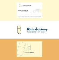 Beautiful Fridge Logo and business card vertical Design Vector