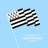 Brittany Independence day typographic design with flag vector