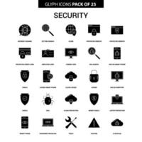 Security Glyph Vector Icon set