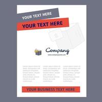 Locked box Title Page Design for Company profile annual report presentations leaflet Brochure Vector Background