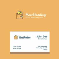 Wallet logo Design with business card template Elegant corporate identity Vector