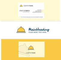 Beautiful Food dish Logo and business card vertical Design Vector