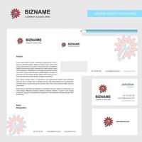 Gear setting Business Letterhead Envelope and visiting Card Design vector template