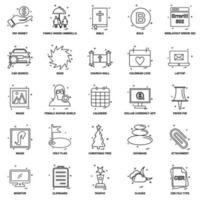 25 conjunto de iconos de línea de mezcla de concepto de negocio vector