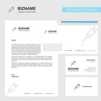 Syringe Business Letterhead Envelope and visiting Card Design vector template