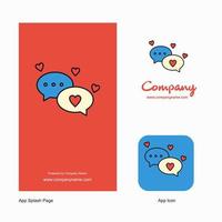 Romantic chat Company Logo App Icon and Splash Page Design Creative Business App Design Elements vector