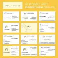 Set of 12 Cheers Creative Busienss Card Template Editable Creative logo and Visiting card background vector