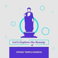 exploremos la belleza del templo de primavera buda henan china hitos nacionales vector