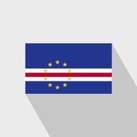 Cape Verde flag Long Shadow design vector