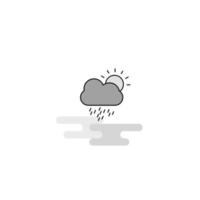 Raining Web Icon Flat Line Filled Gray Icon Vector