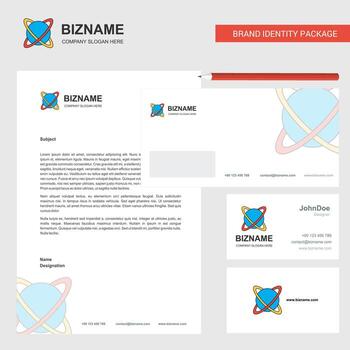 plantilla de vector de diseño de tarjeta de visita y sobre de membrete de negocios de globo