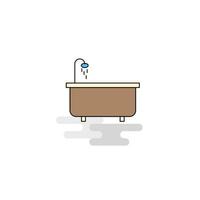 Flat Bathtub Icon Vector