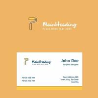 Paint roller logo Design with business card template Elegant corporate identity Vector